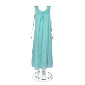 CAROL HANNAH Beautiful Silk Green Sleeveless Maxi Dress USA sz 4 /637